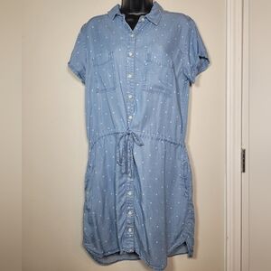 Thread and Supply Stars Button Front Shirt Dress sz L